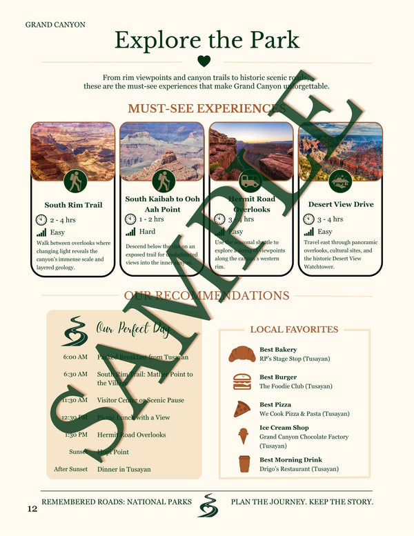 Explore the Park sample page