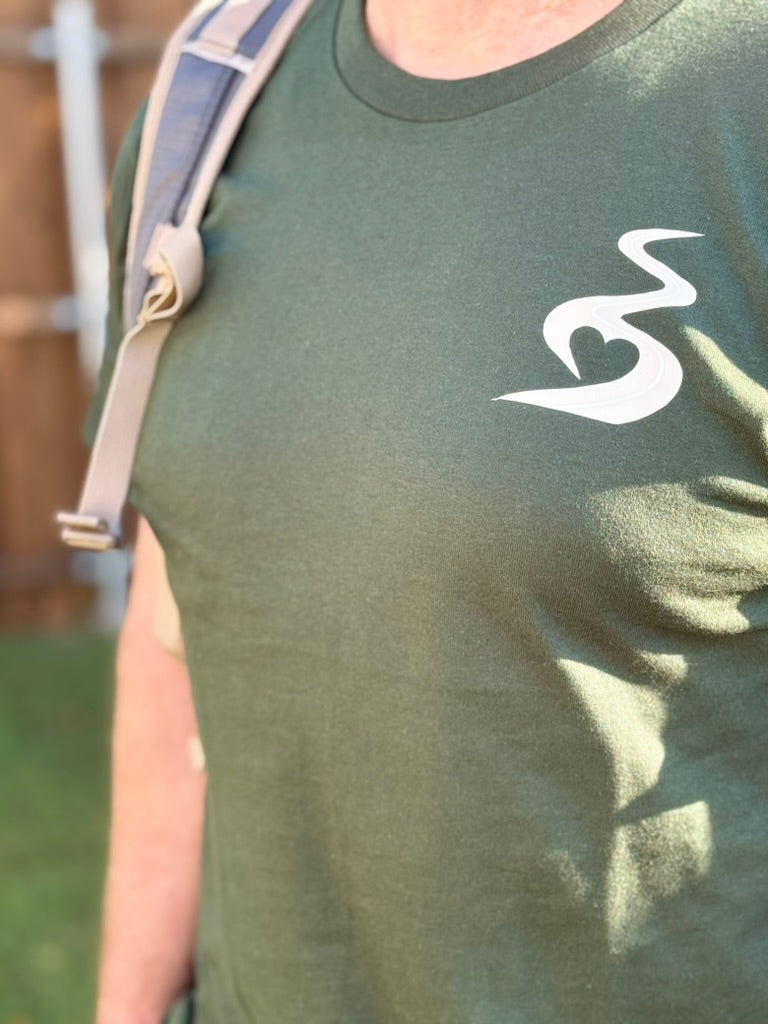 Road & Heart Tee — Forest Green