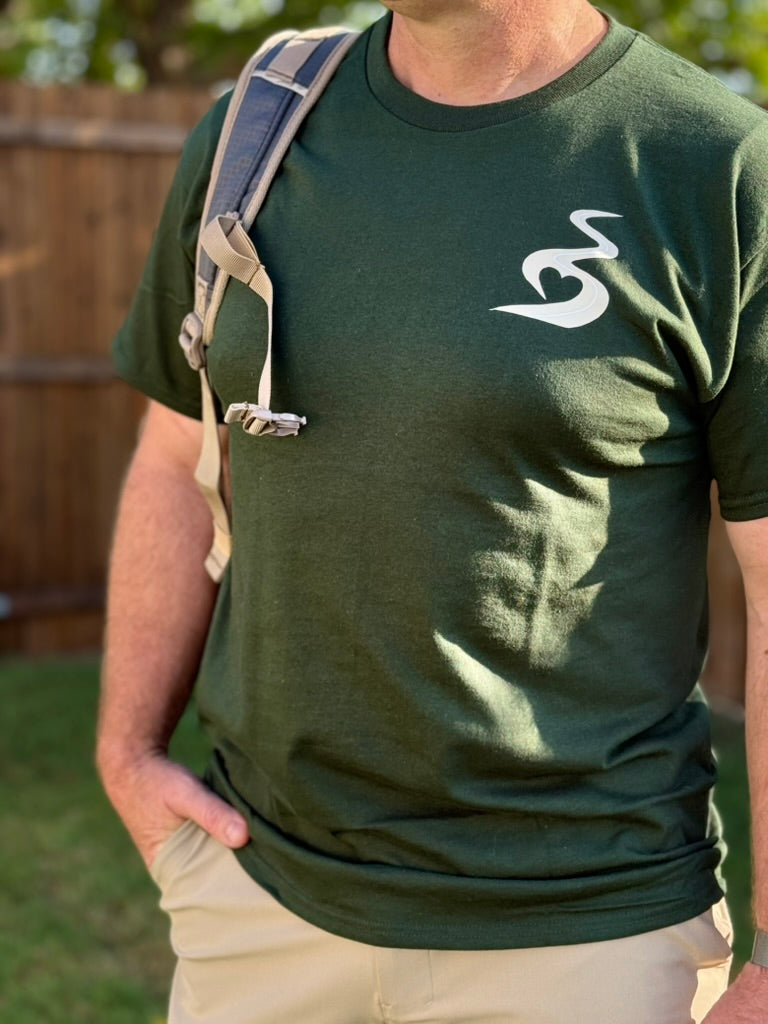 Road & Heart Tee — Forest Green